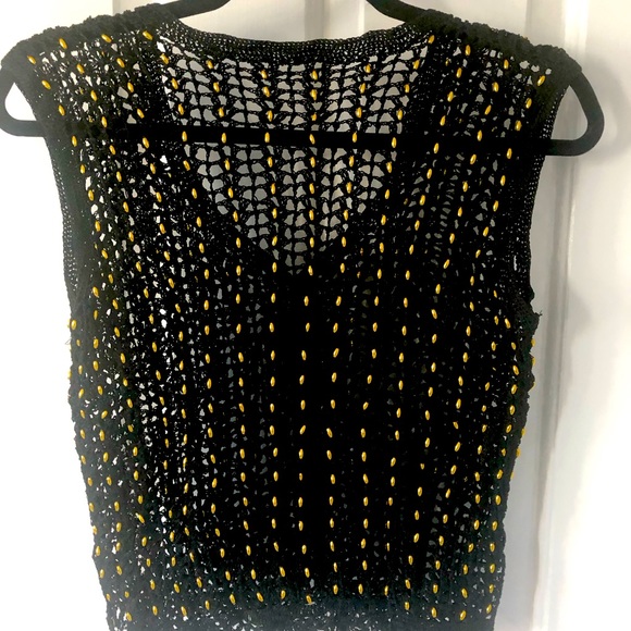 NEW Crocheted Beads Vest Jacket Bolero - Picture 2 of 8